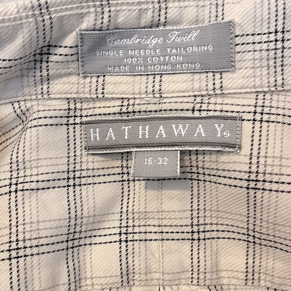 Men's Hathaway Button Down Dress Shirt Size 15-32 - Picture 3 of 8